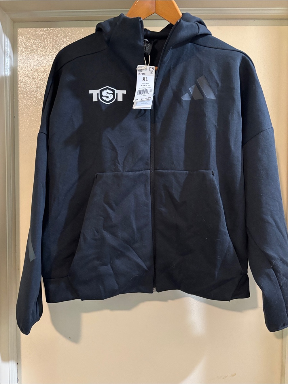 adidas Black Full-Zip Performance Hoodie Jacket NWT XL